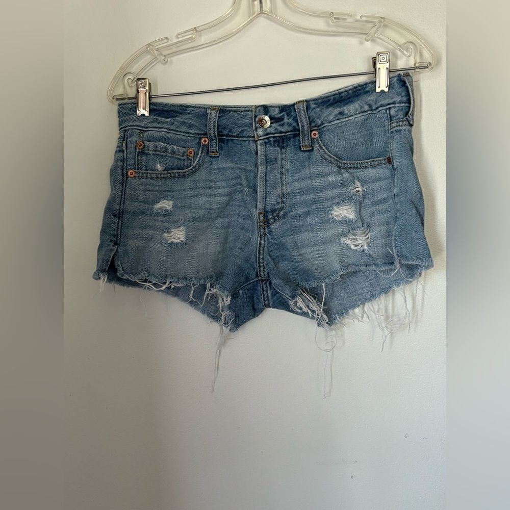 Abercrombie & Fitch Distressed Cutoff Denim Shorts Size 26 Button Fly